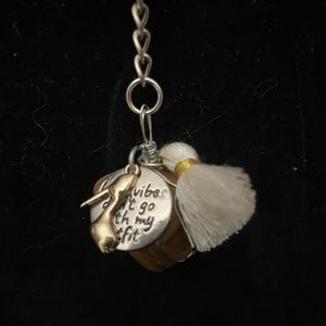 Hand Wrapped Walnut Jasper Crystal Keychain New
